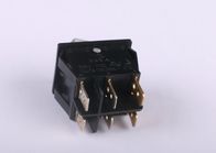 6 Pins đen SPDT Illuminated nhỏ Rocker Switch cho thiết bị truyền thông